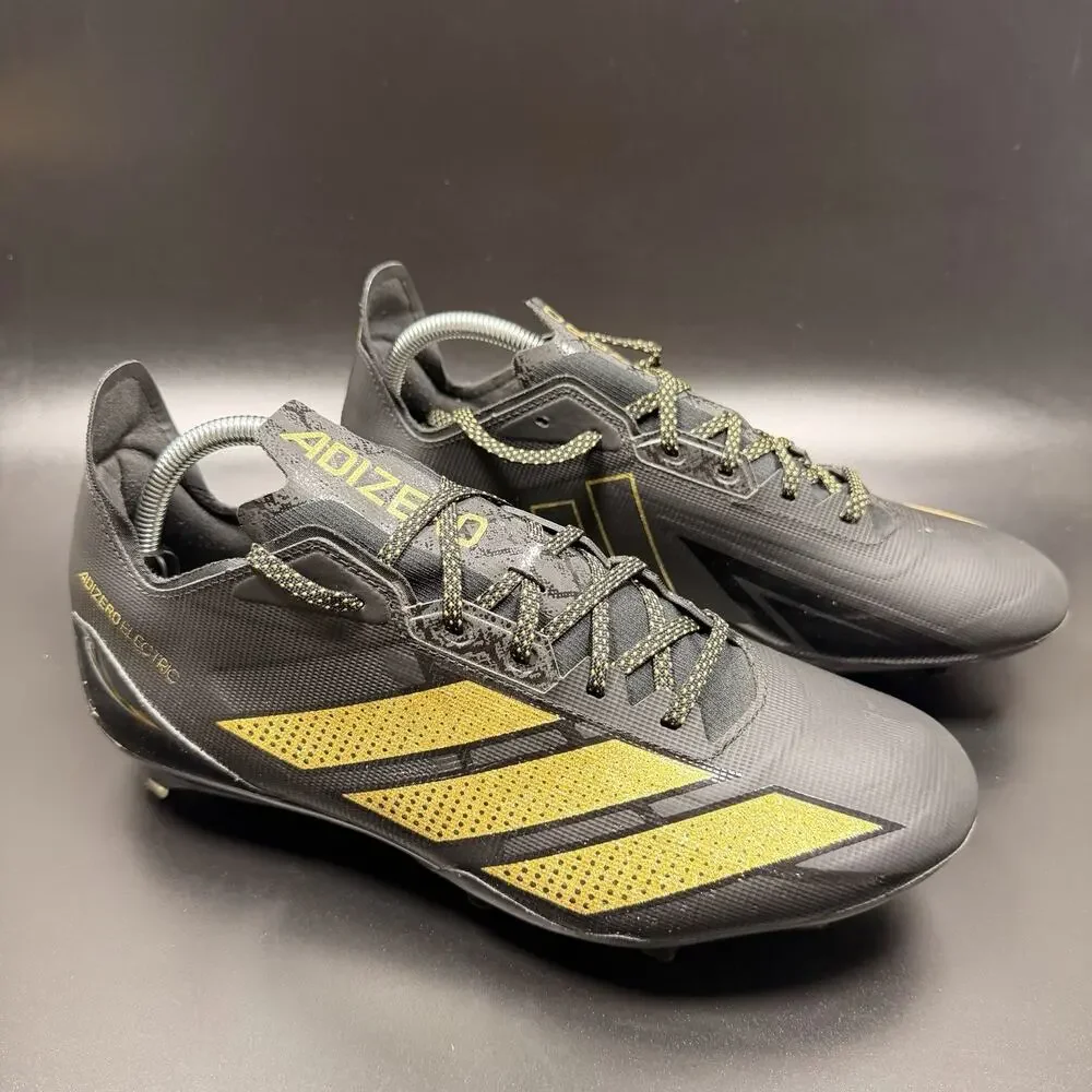 Adidas Adizero Electric Football Cleats Black Gold Metallic Mens Size 10